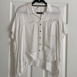 Free People White Button Down